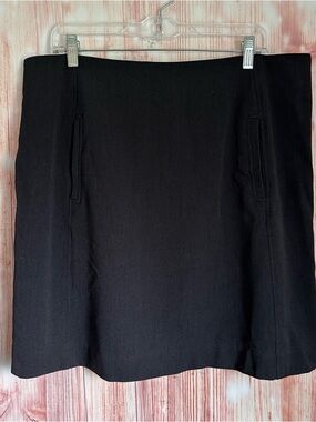 Atelier Luxe Boutique Dark Heather Gray Knee Length Work Business Skirt Sz 14